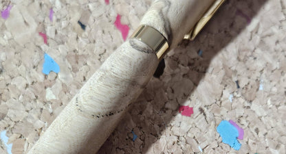 Lightweight Spalted Maple Wooden Pen with a Slimline Gold Pen Kit