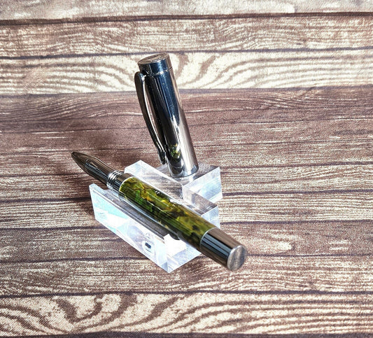 Natural Green Abalone Shell Pen With Gunmetal Cap | Unique Handcrafted Writing Gift