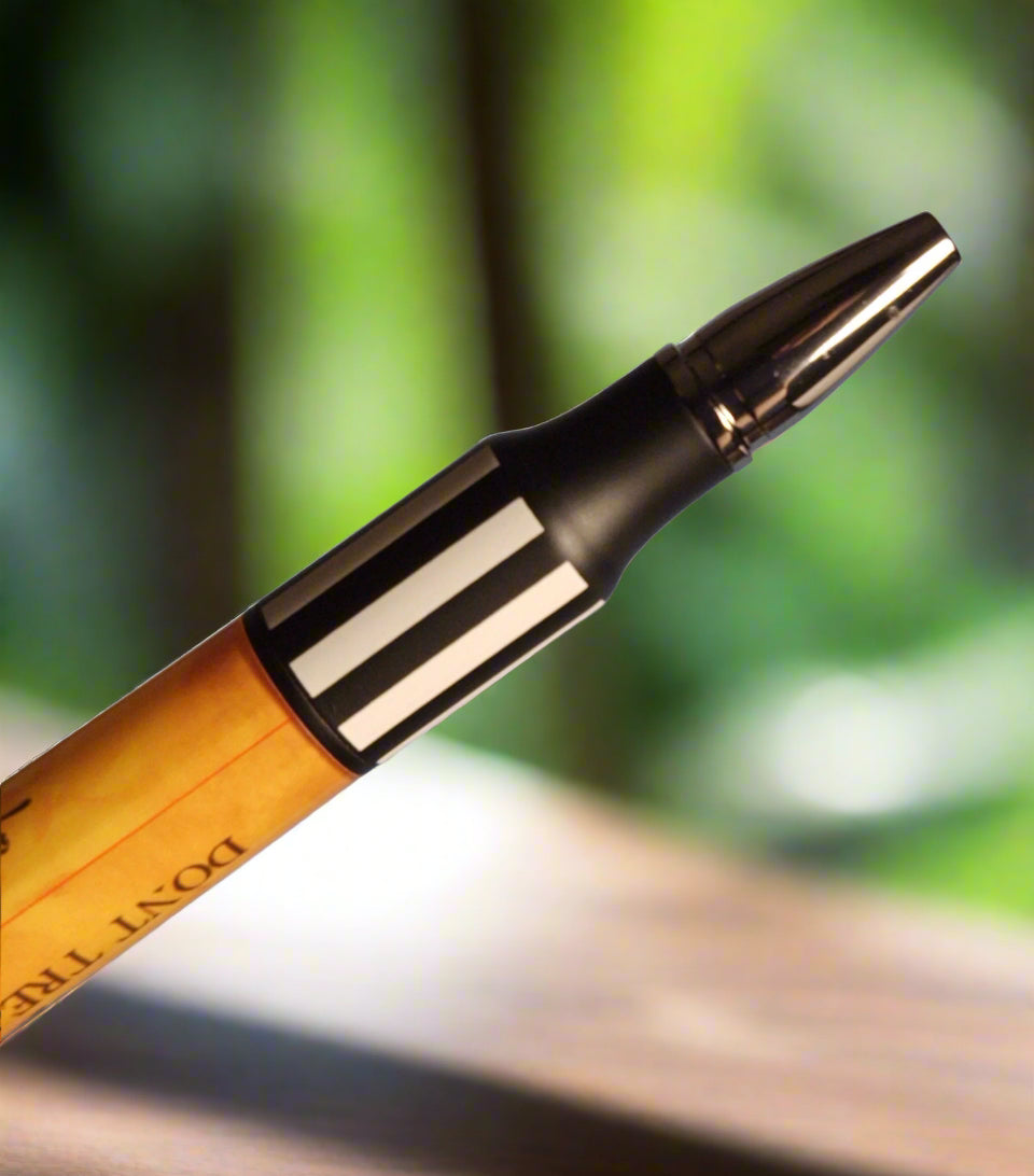 Gadsden Flag Bolt Action Pen, Bright Yellow Body & Black Ceramic Riffle Pen Kit, American Patriot Gifts