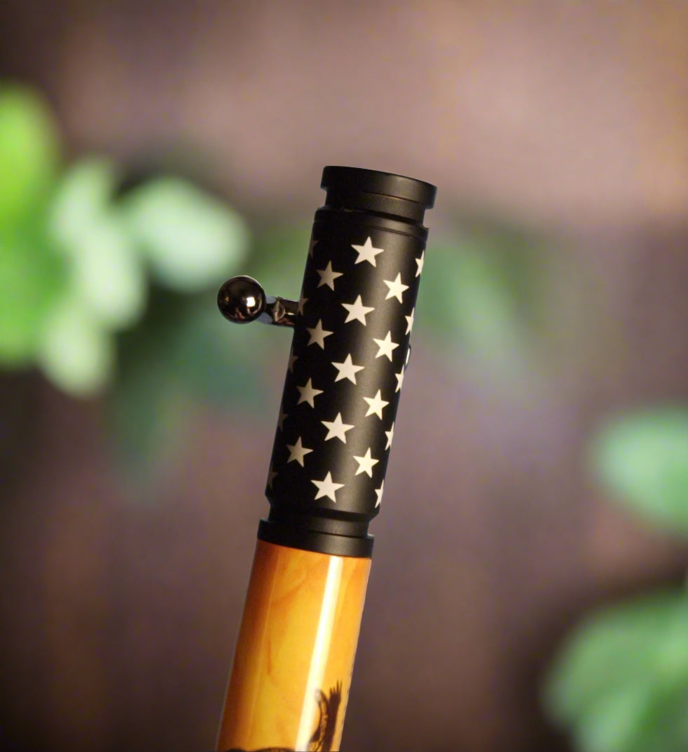 Gadsden Flag Bolt Action Pen, Bright Yellow Body & Black Ceramic Riffle Pen Kit, American Patriot Gifts