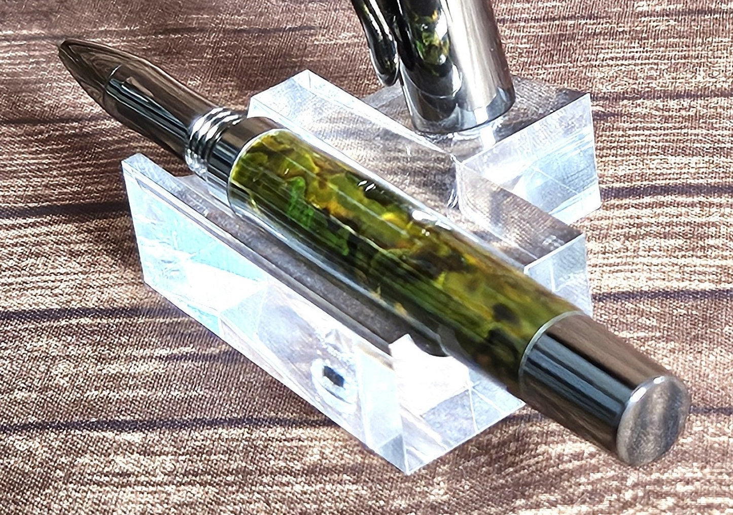 Natural Green Abalone Shell Pen With Gunmetal Cap | Unique Handcrafted Writing Gift