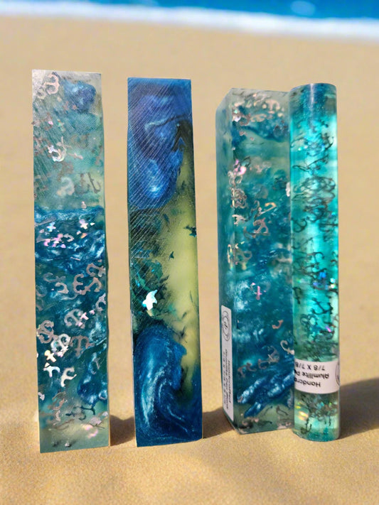 Pen Blanks: Nautical Themed Resin Pen Blanks Set of 4