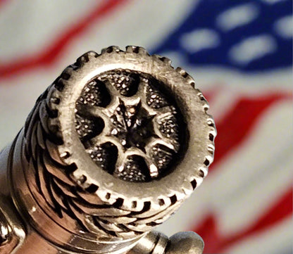 Laser Etched Wooden Firefighter Pen | Bolt Action Gear Shift Design | Antique Pewter Kit | Unique Gift for Firefighters