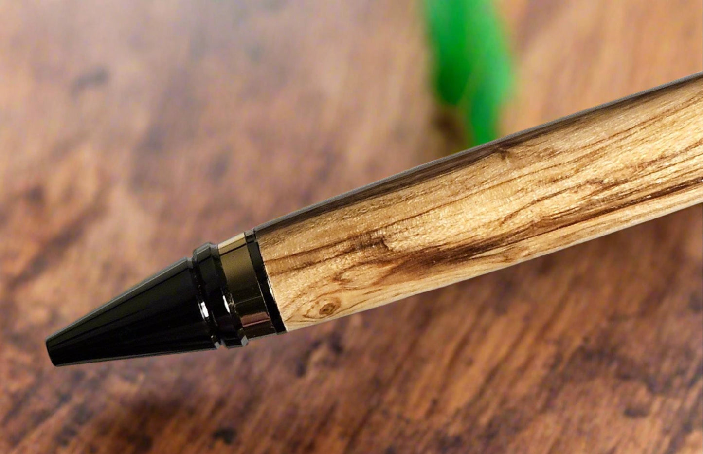 Pen & Pencil Set - Authentic Bethlehem Olive Wood; Walk By Faith Label Cast Click with a Gold and Black Titanium Pen and Pencil Kit