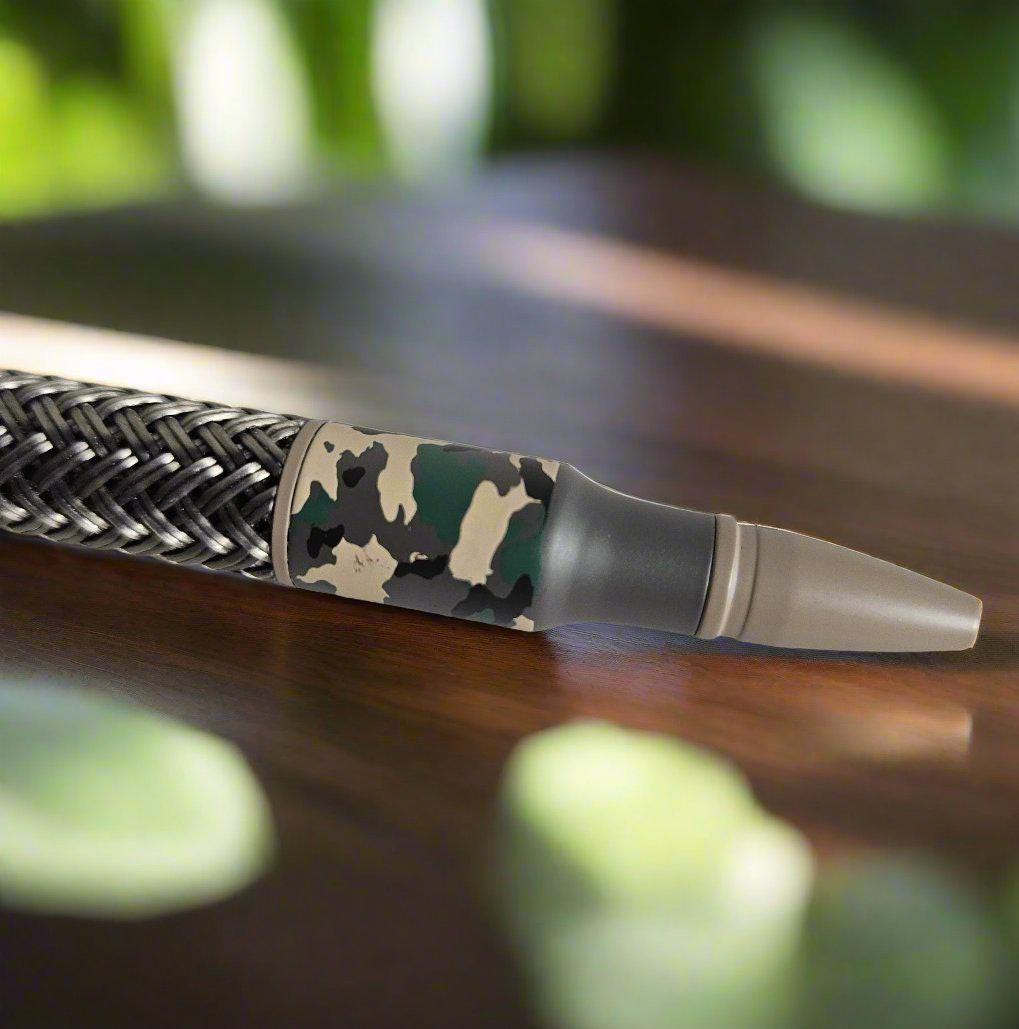 Camouflage Bolt Action Pen, Carbon Fiber Body & Woodland Ceramic Riffle Kit, Perfect Gift for Hunters
