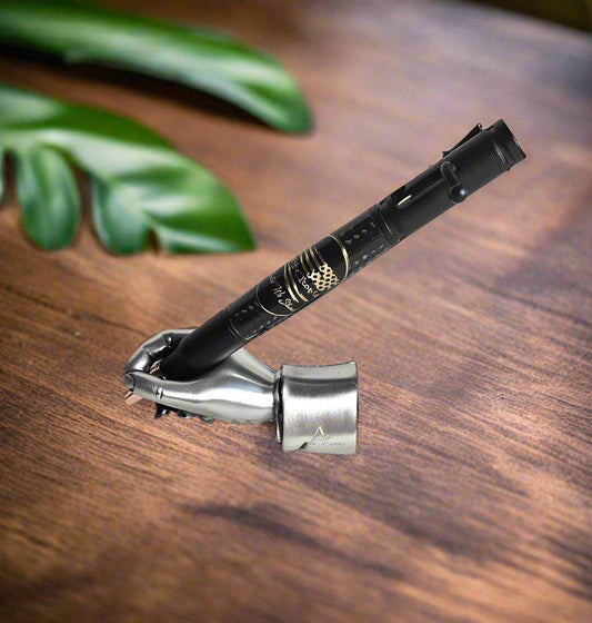 We the People Coin Bolt Action Pen | Black Carbon Fiber Sleeve & Black Chrome Kit | Unique Gift for Collectors