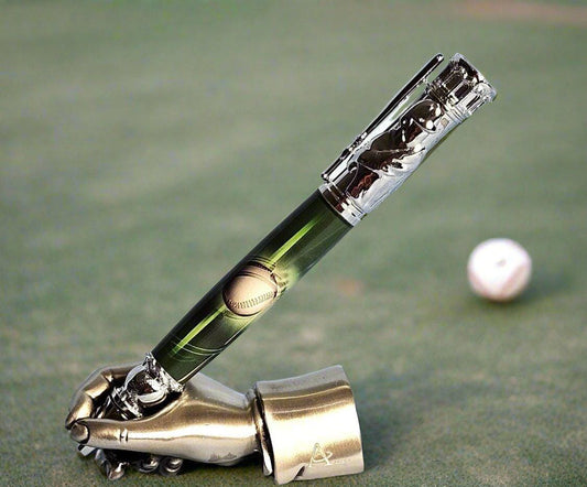 Swing Batter: Baseball Swing Bolt Action Pen with a Chrome Pen Kit