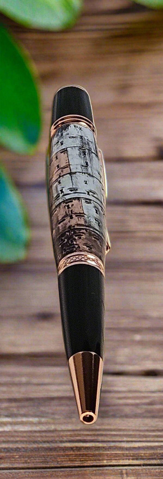 Steampunk Square Metals Pen with a Black Chrome and Copper Pen Kit