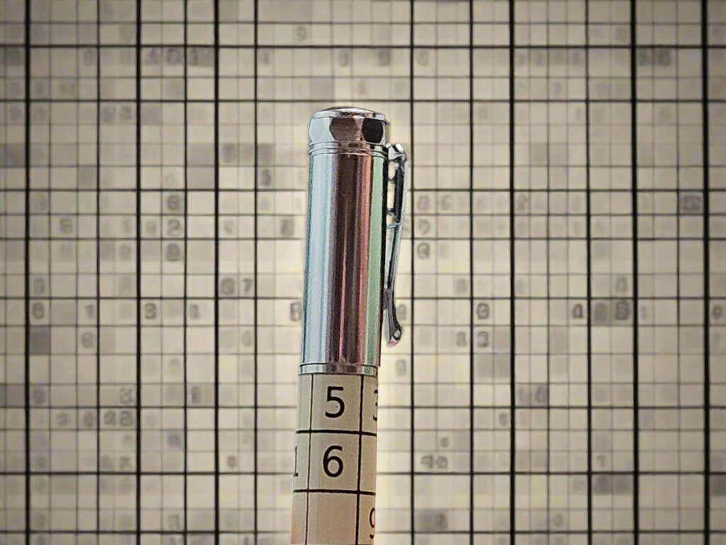 Sudoku Gaming Pen with Magnetic Cap & Chrome Pen Kit | Perfect Gift for Puzzle Lovers | Unique Writing Instrument