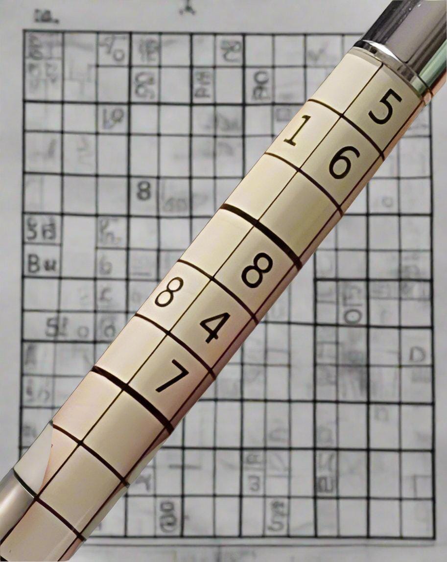 Sudoku Gaming Pen with Magnetic Cap & Chrome Pen Kit | Perfect Gift for Puzzle Lovers | Unique Writing Instrument