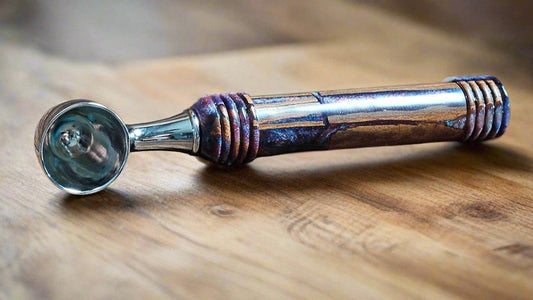 Coffee Scoop with Cinnamon Sticks and Multi Colored Resin with a Chrome 1 Tablespoon Scoop