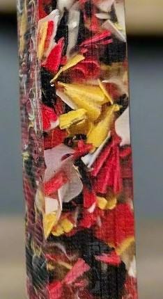 Pen Blanks: Recycled Maryland Flag Inspired Resin Ribbons Cast in Clear Resin Set of 2