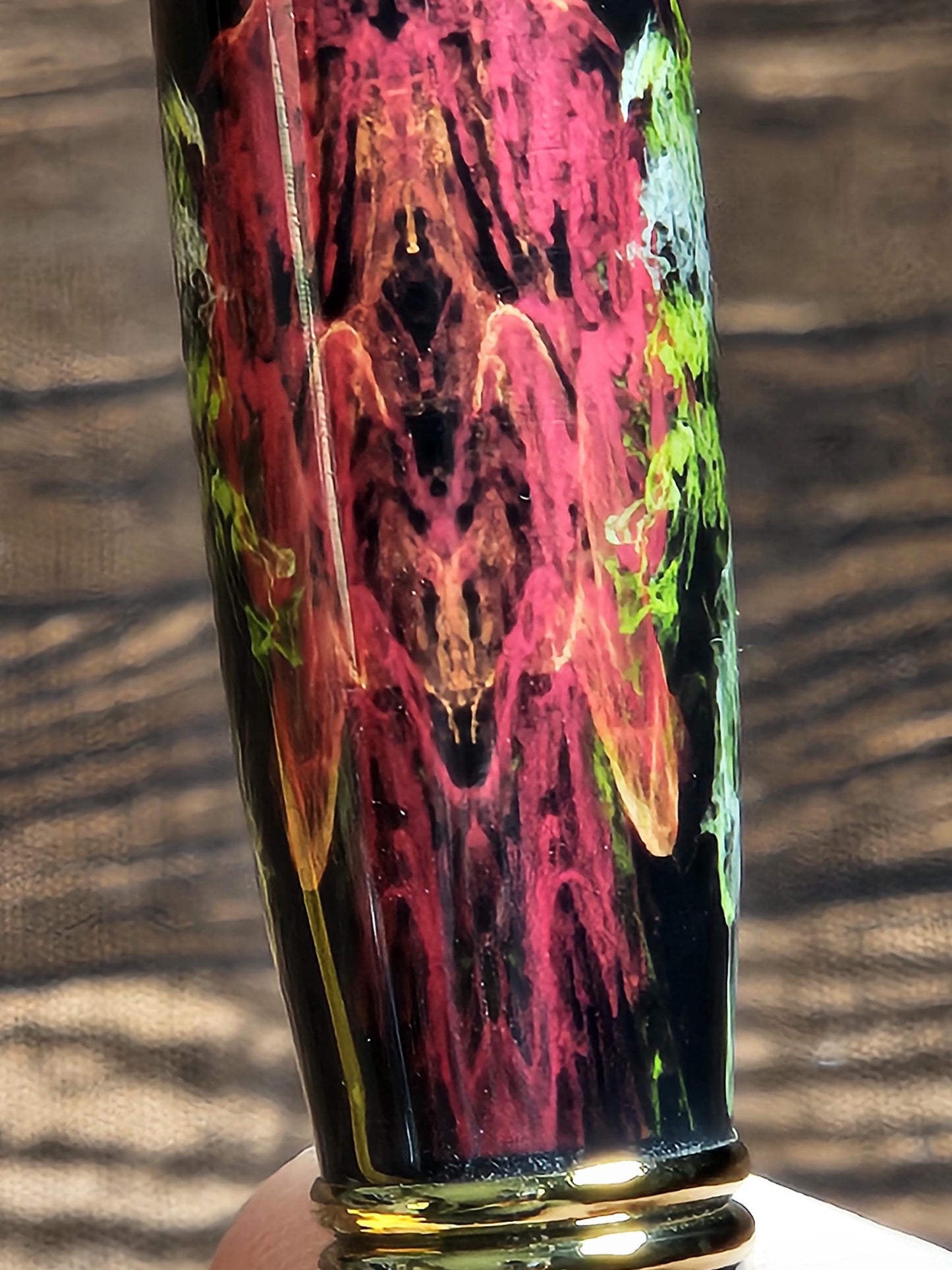 Fractal Flower Angel Label Cast AI Generated Pen with a Titanium Gold and Black Titanium Pen Kit