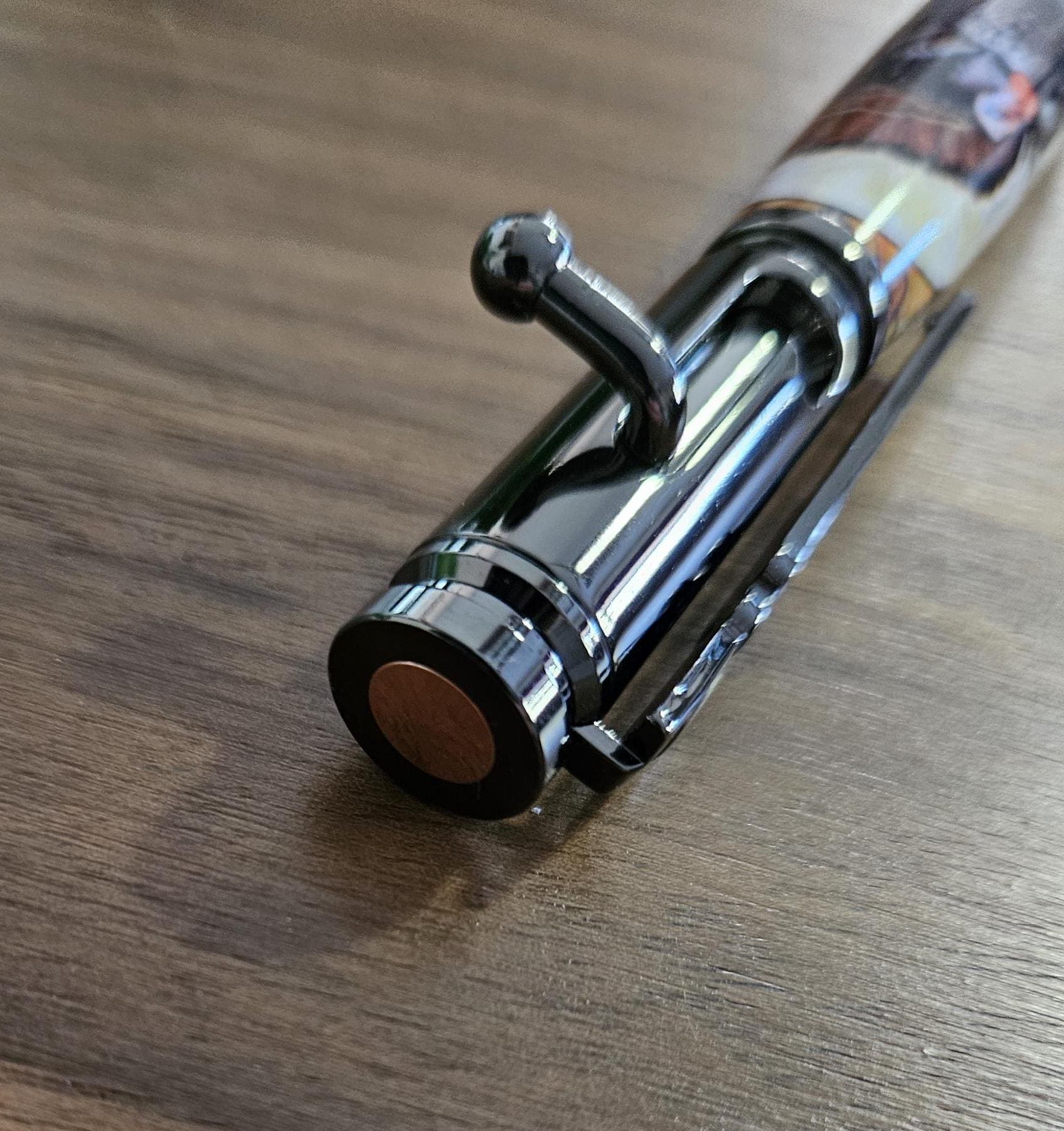 Refillable Ballpoint Pen, Turkey Hunters, Label Cast, Bolt Action, Hunters Rifle Clip, Gunmetal Accents, Fall Leaves, Outdoor Enthusiasts