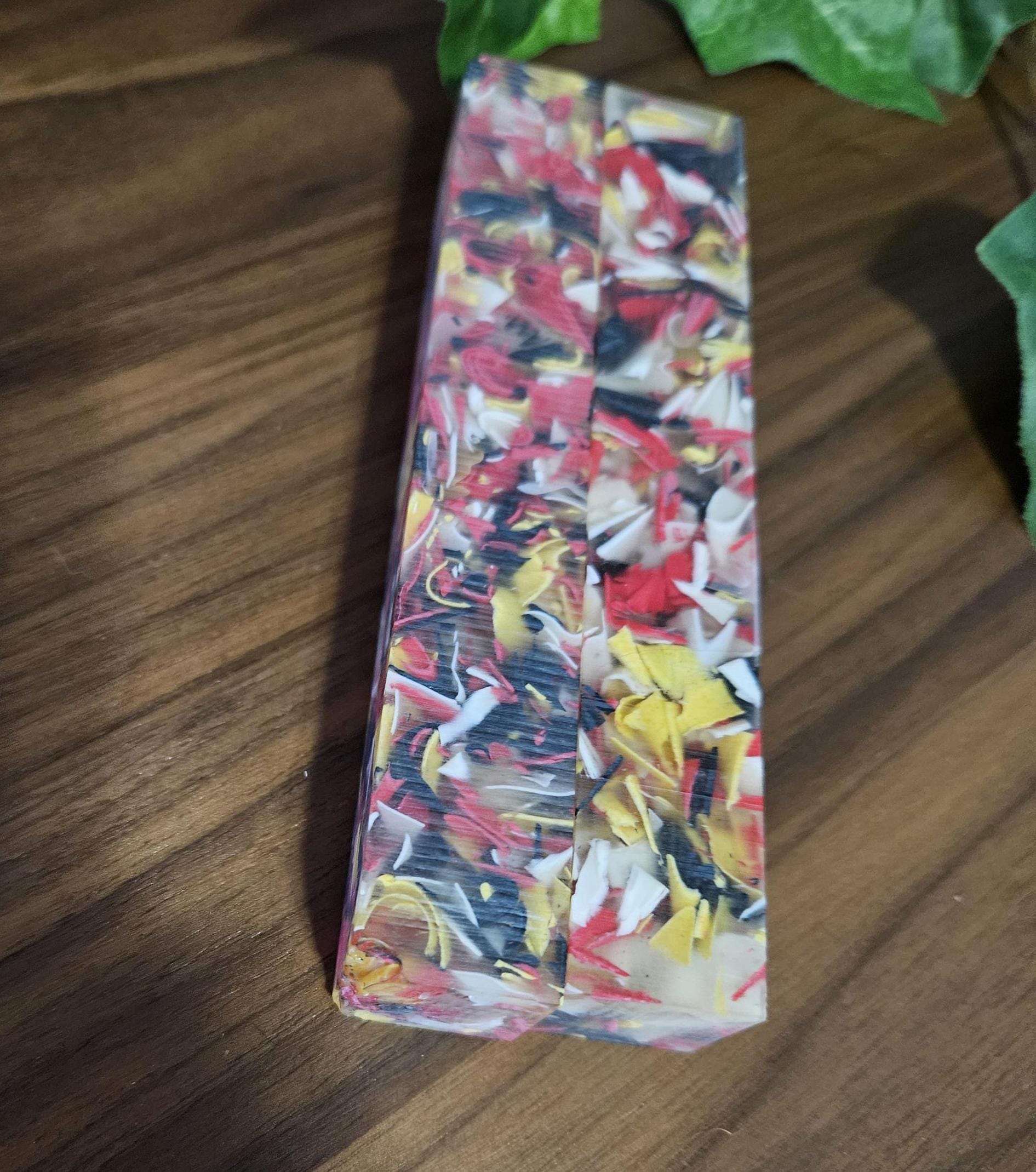 Pen Blanks: Recycled Resin Ribbons Cast in a Clear Resin Maryland Flag Inspired Set of 2