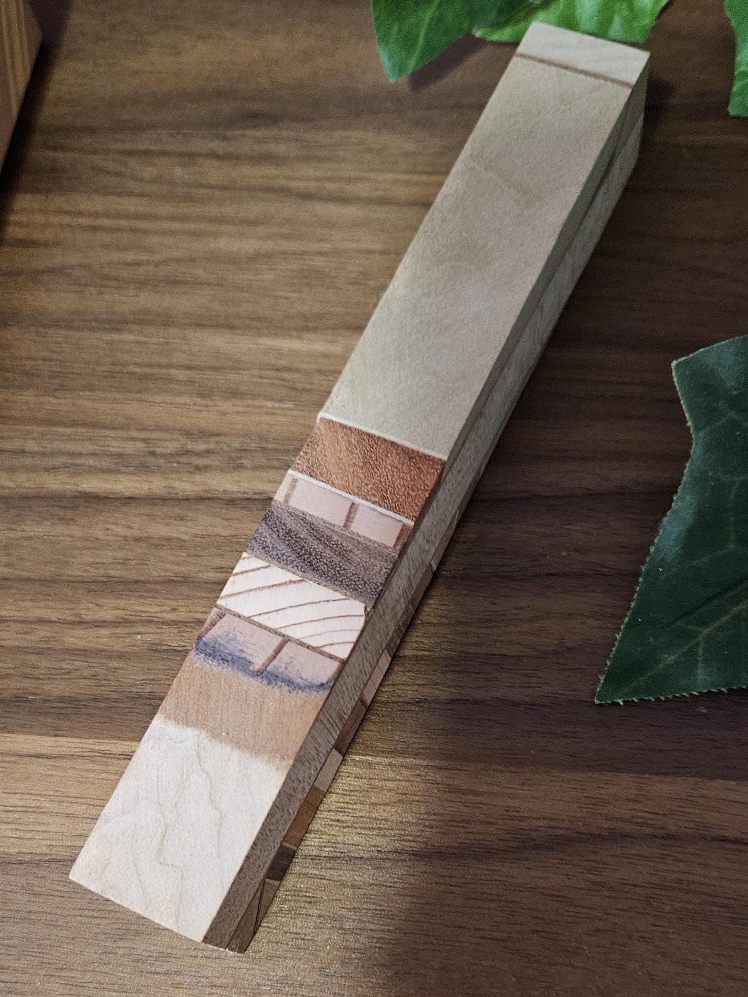 Pen Blanks: Wooden Segmented Blanks #1 -  5" to 6" Long - Includes Walnut, Cherry, Padauk, and Maple Woods