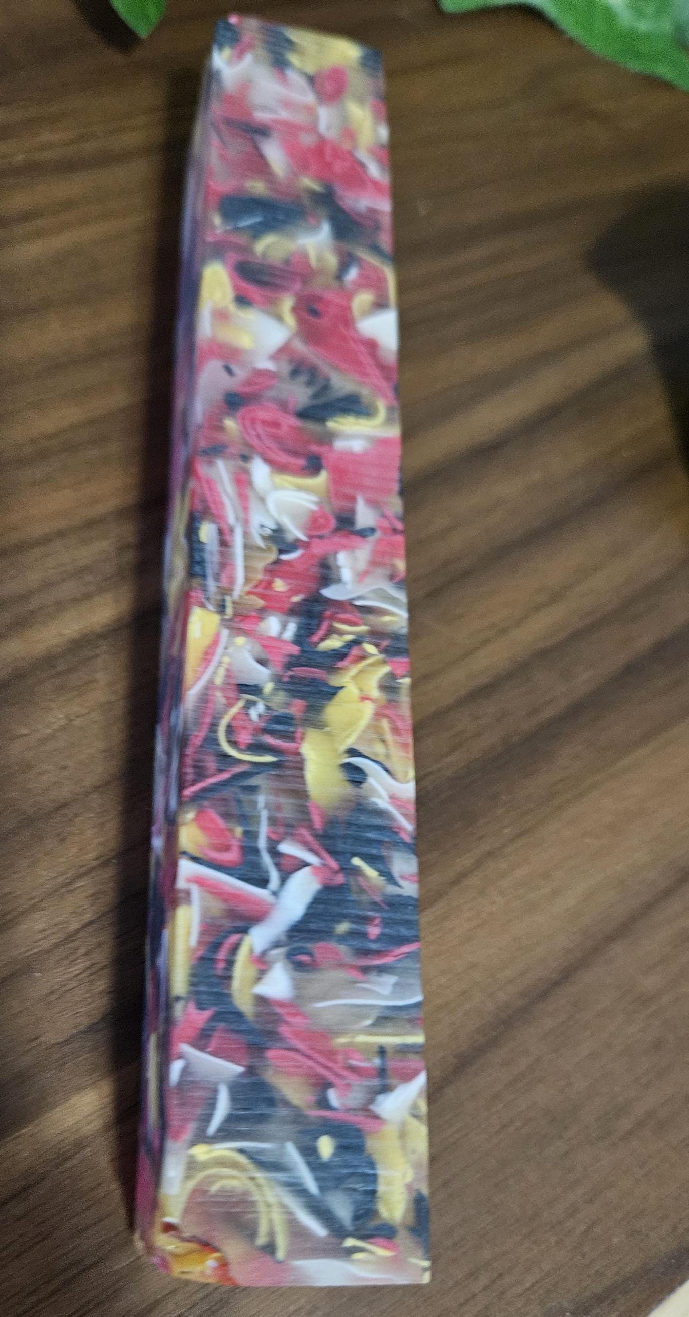 Pen Blanks: Recycled Resin Ribbons Cast in a Clear Resin Maryland Flag Inspired Set of 2