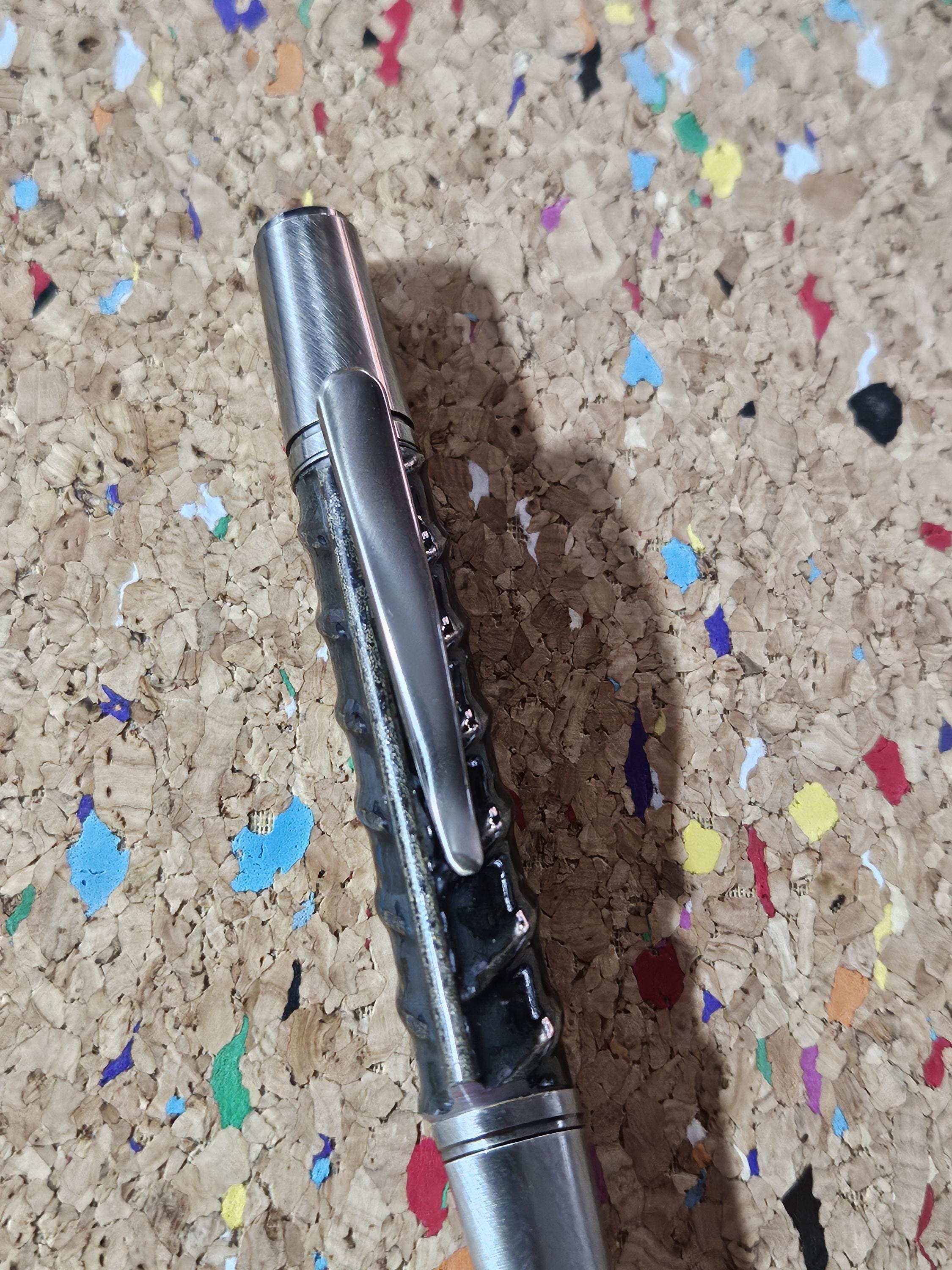 Rebar Finial Twist Pen | Sirocco Brushed Pewter Pen Kit | Beaufort Ink