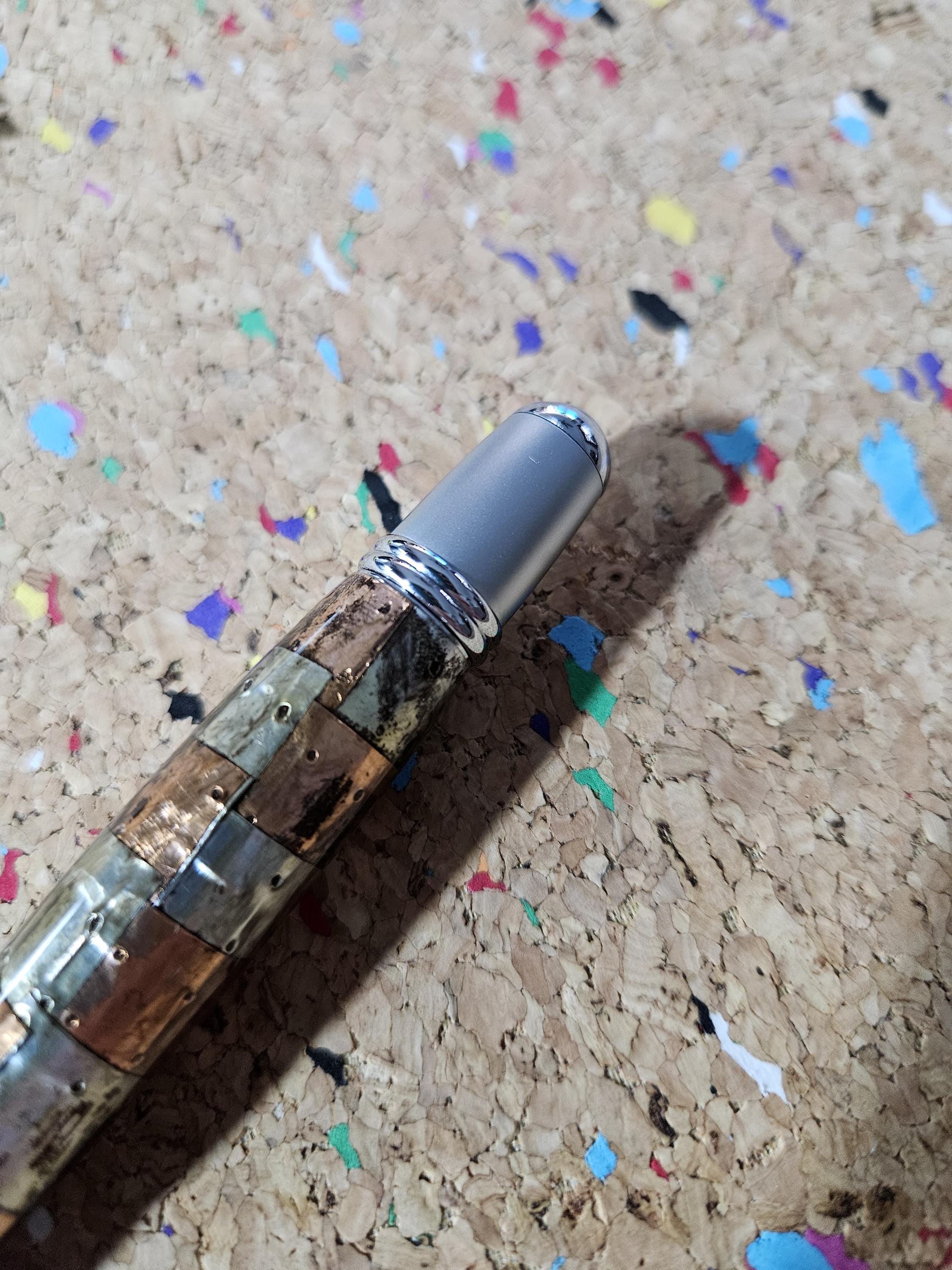 Steampunk Square Metals Pen with a Satin Chrome Pen Kit