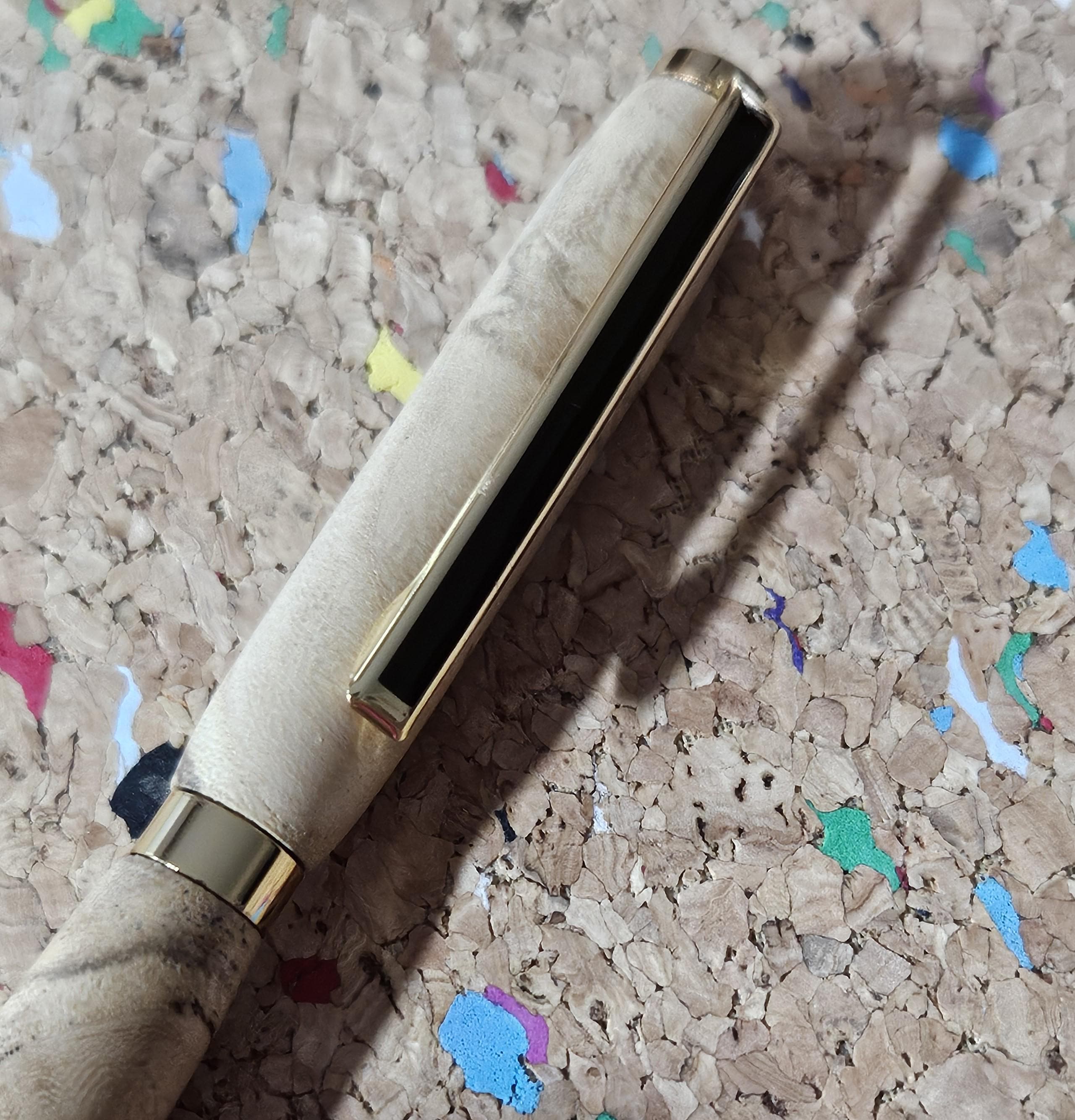 Lightweight Spalted Maple Wooden Pen with a Slimline Gold Pen Kit