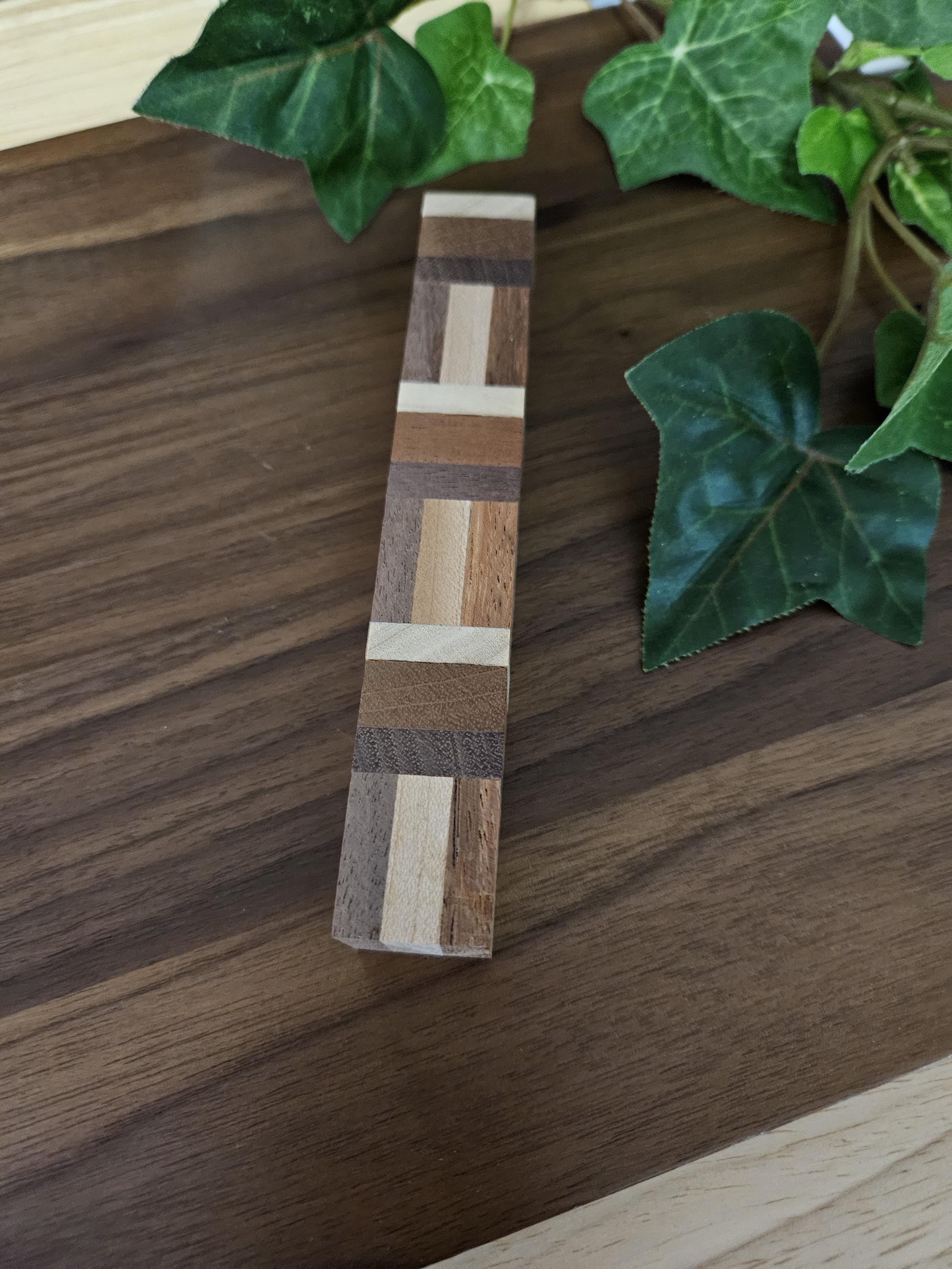Pen Blanks: Wooden Segmented Blanks #2 -  5" to 6" Long - Includes Walnut, Cherry, Padauk, and Maple Woods
