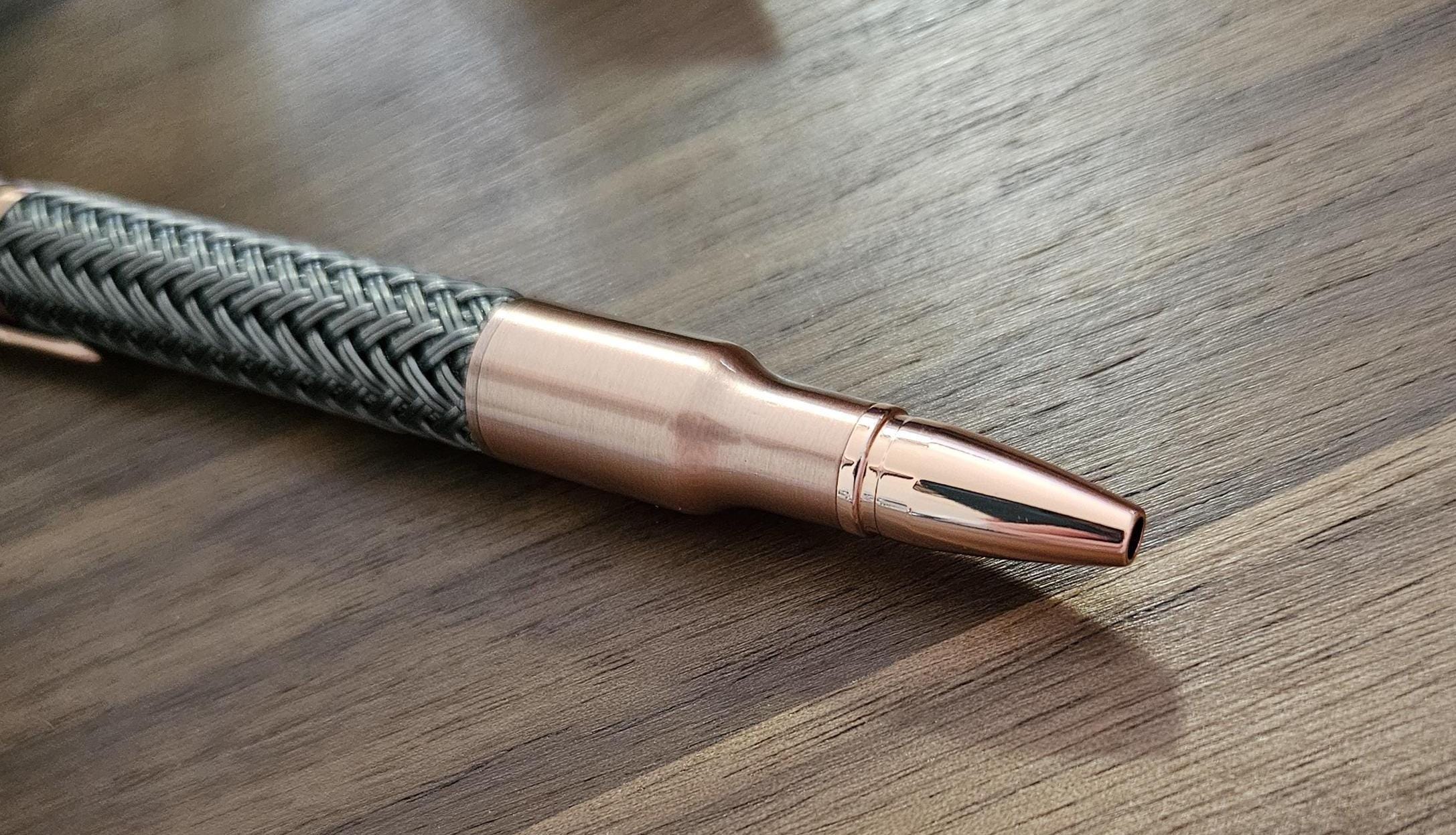 Antique Copper Bolt Action True Feel Carbon Fiber Pen with Rifle Clip, Gift for Hunters