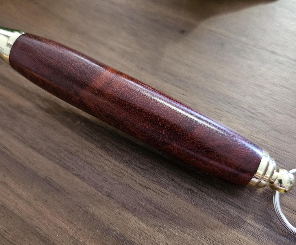 Amboyna Wooden Coffee Scoop with 2 Tablespoon Stainless Steel Scoop and Gold Accents