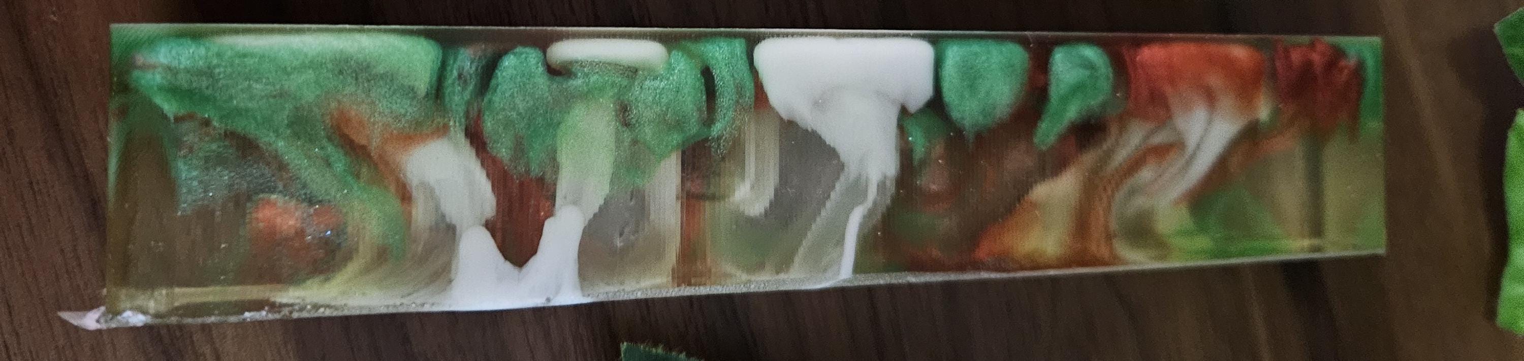 Pen Blanks: Christmas-Inspired Drop Technique Resin Pen Blanks using Red, Green, and White Resin