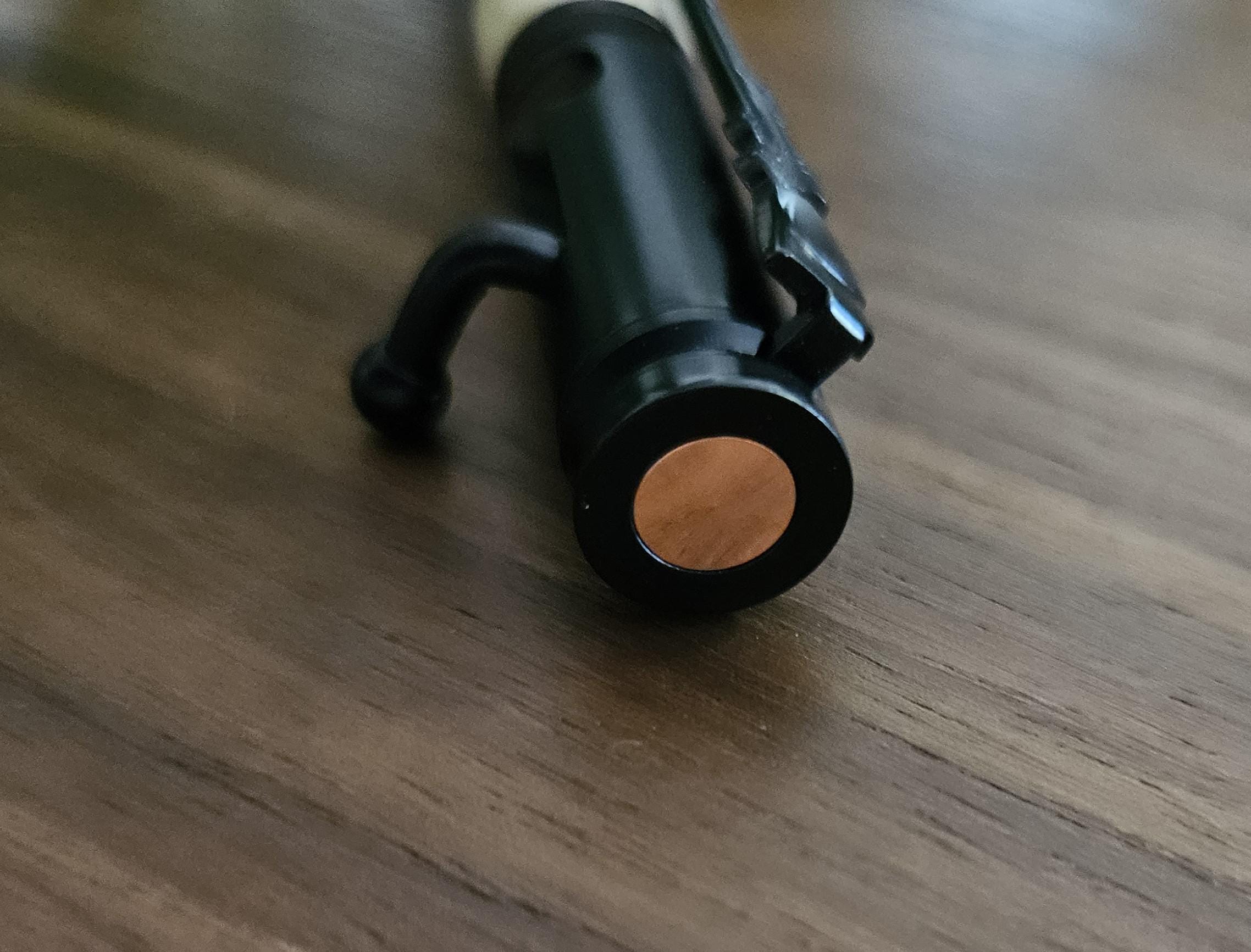 Wooden Grizzly Bear Decal Pen on Curly Maple with a Matte Black Bolt Action Rifle Pen Kit