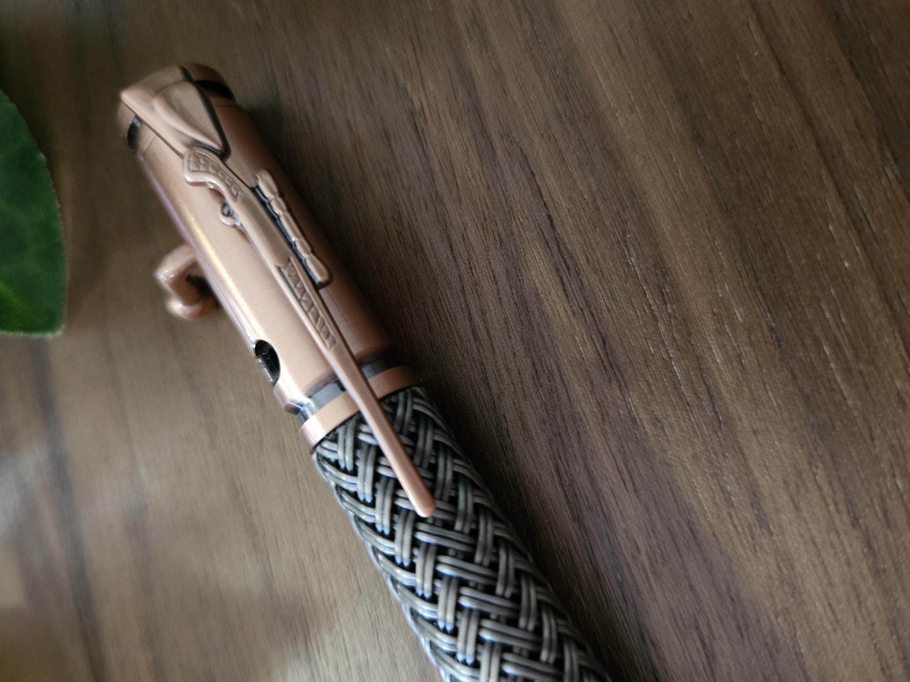 Antique Copper Bolt Action True Feel Carbon Fiber Pen with Rifle Clip, Gift for Hunters