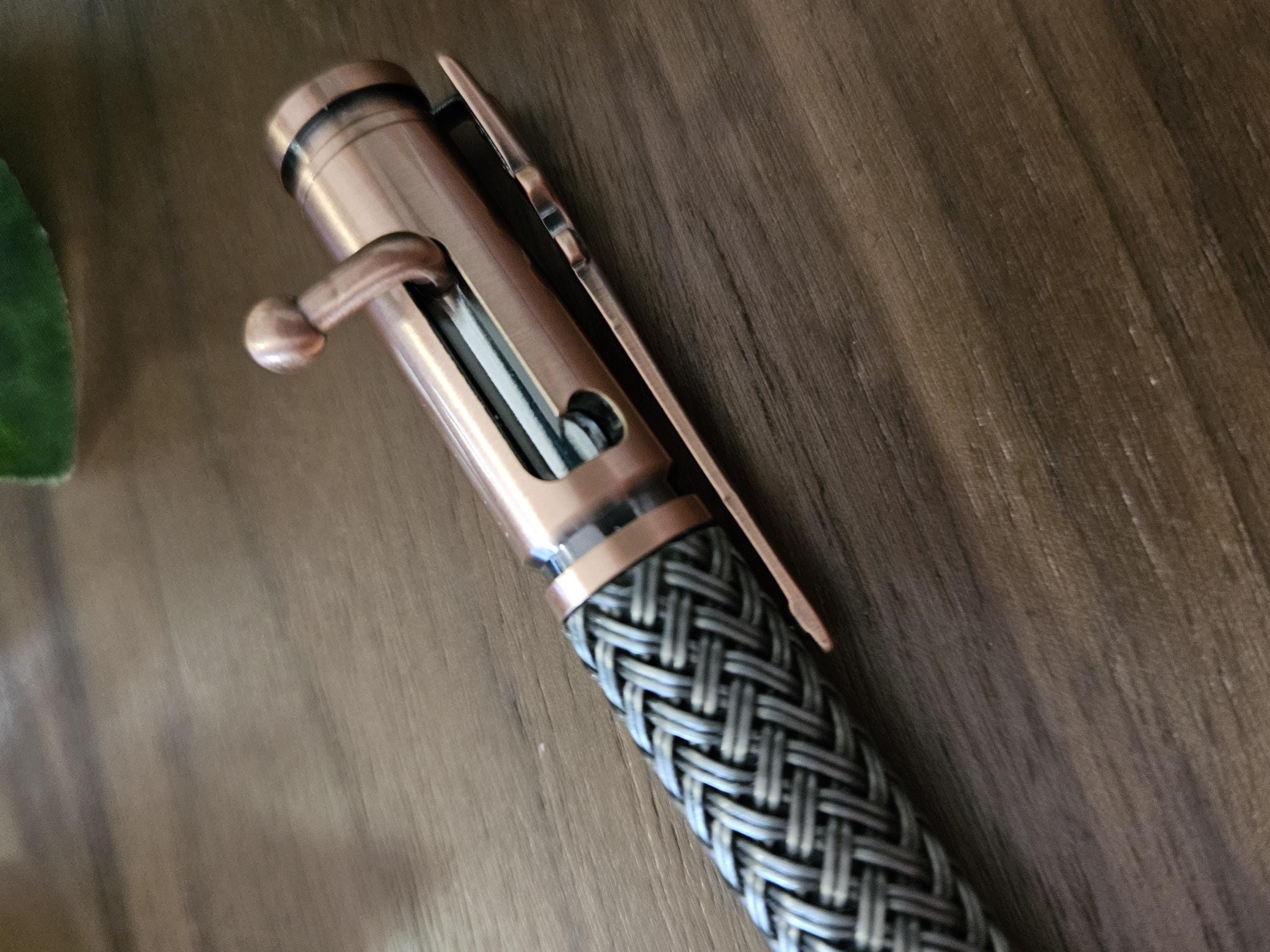 Antique Copper Bolt Action True Feel Carbon Fiber Pen with Rifle Clip, Gift for Hunters
