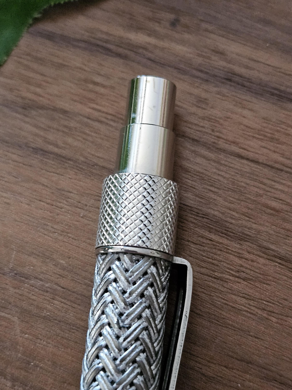 Refillable Ballpoint Pen, Dura Click Aluminum, Every Day Carry (EDC), Carbon Fiber, True Texture, Aluminum and Chrome Accents, Gift for Him