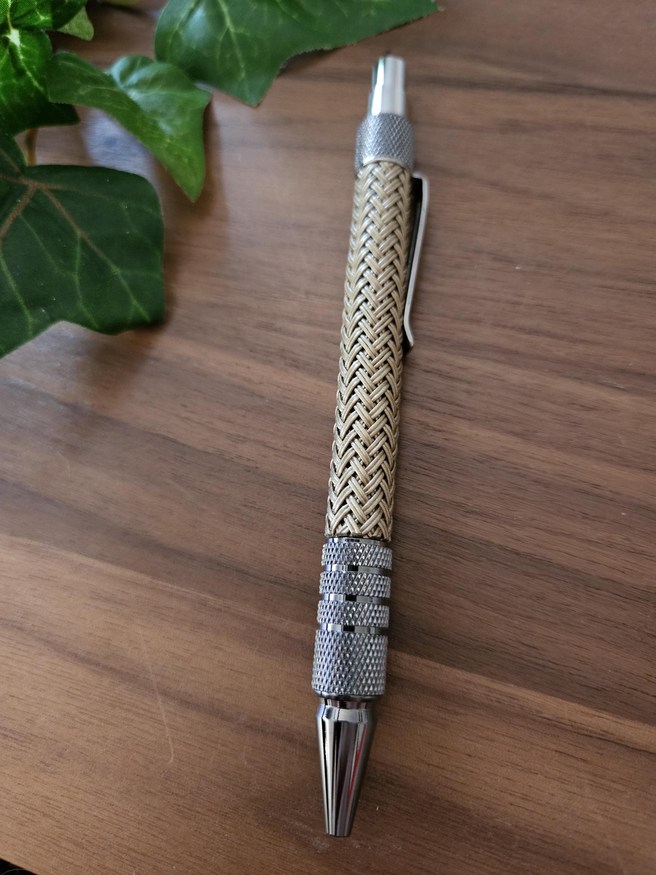 Refillable Ballpoint Pen, Dura Click Bronze, Every Day Carry (EDC), Carbon Fiber, True Texture, Gunmetal & Chrome Accents, Gifts for Him