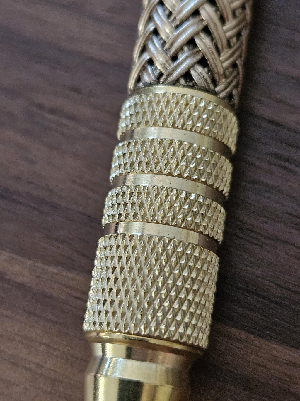 Refillable Ballpoint Pen, Dura Click Brass, Every Day Carry (EDC), Carbon Fiber, True Texture, Brass and Chrome Accents, Gifts for Dad & Him