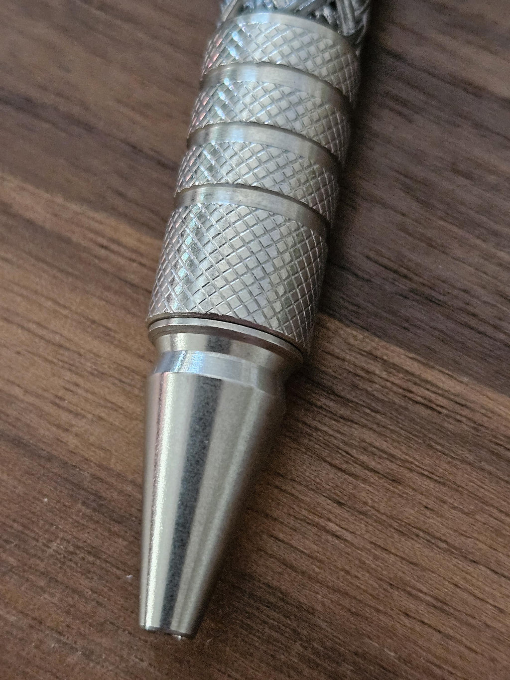 Refillable Ballpoint Pen, Dura Click Aluminum, Every Day Carry (EDC), Carbon Fiber, True Texture, Aluminum and Chrome Accents, Gift for Him