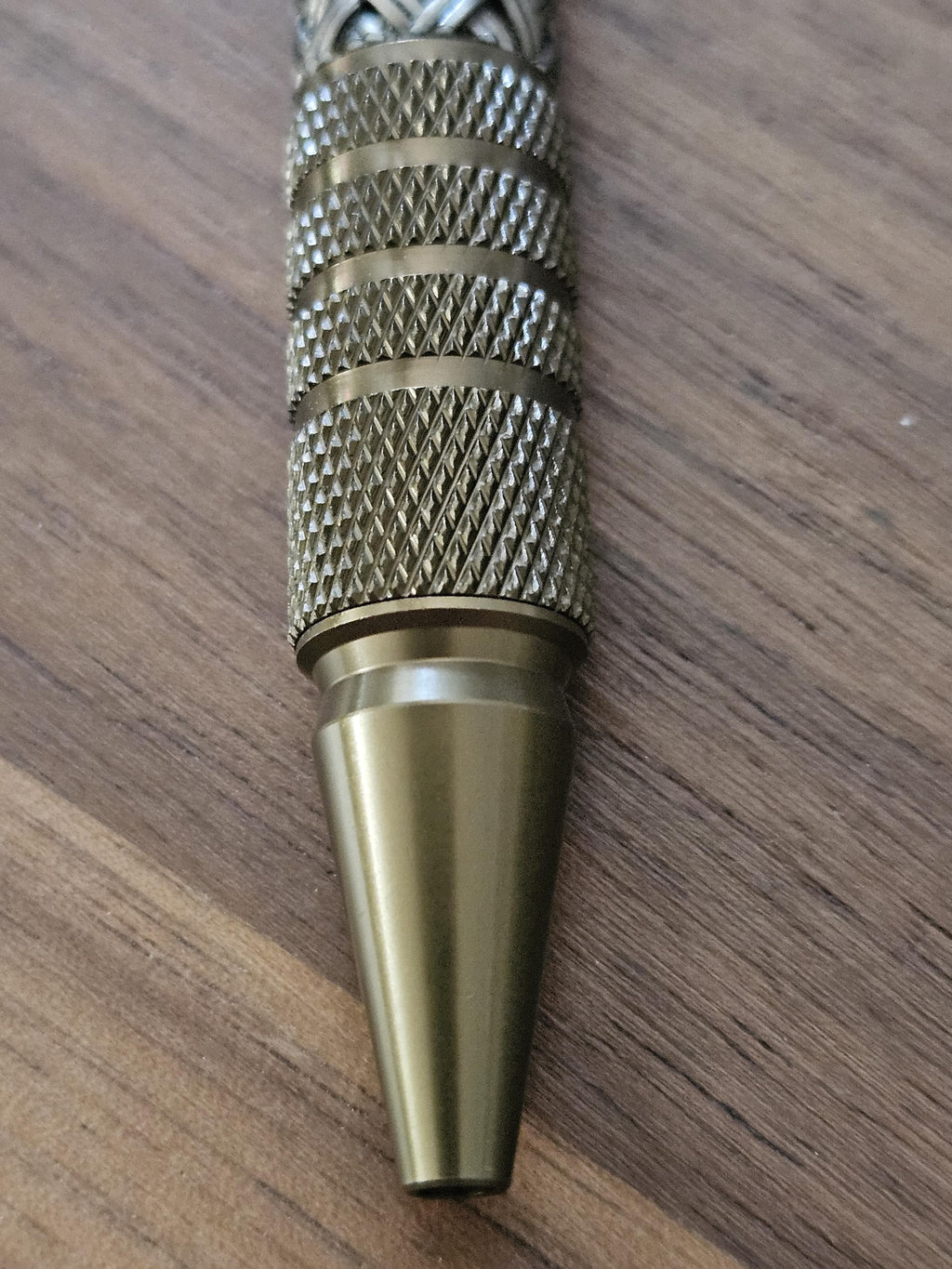 Refillable Ballpoint Pen, Dura Click Burnt Bronze, Every Day Carry (EDC), Carbon Fiber, True Texture, Bronze & Chrome Accents, Gifts for Him