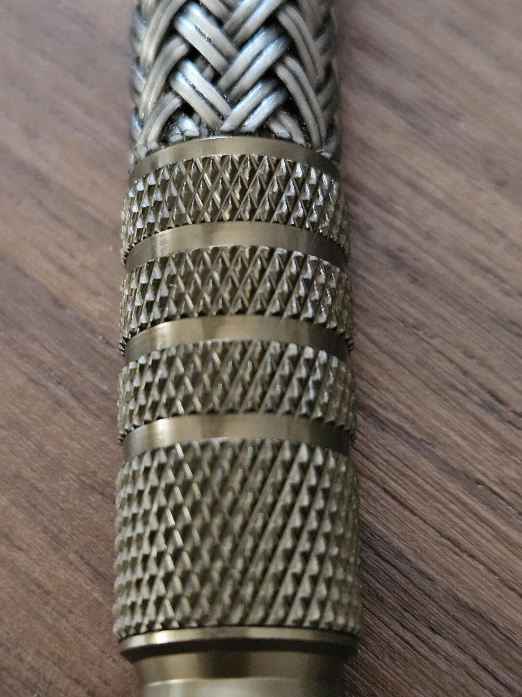 Refillable Ballpoint Pen, Dura Click Burnt Bronze, Every Day Carry (EDC), Carbon Fiber, True Texture, Bronze & Chrome Accents, Gifts for Him