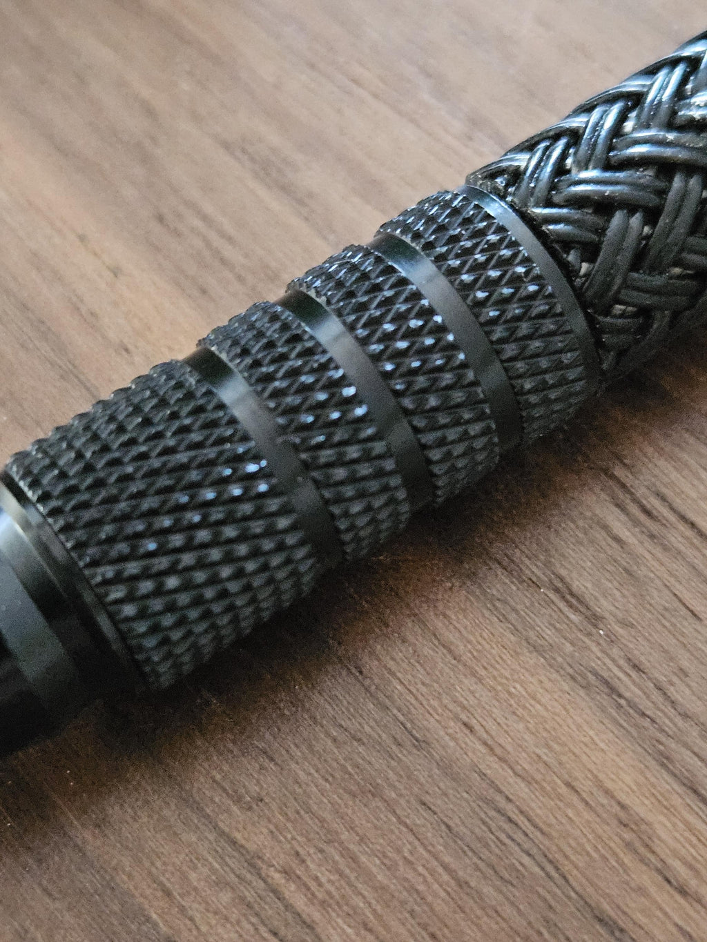 Refillable Ballpoint Pen, Dura Click Black, Every Day Carry(EDC), Carbon Fiber, True Texture, Anodized Aluminum & Chrome Accents, Medium Tip