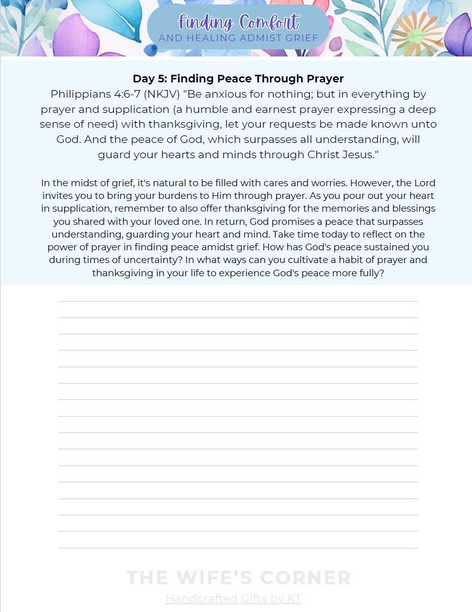 21-Day Digital Devotional Journal, "Finding Comfort in Grief", Scriptures, Religious Writing, Reflection, God's Word, Psalm 147:3 (KJV)