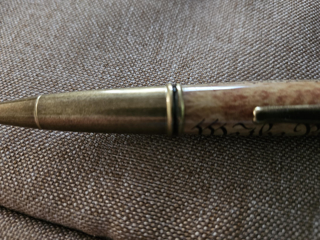 Refillable Twist Style Ballpoint Pen, We The People, Label Cast, Antique Brass Accents, 1.7oz, Gift for Lawyer, Gift for Congressman